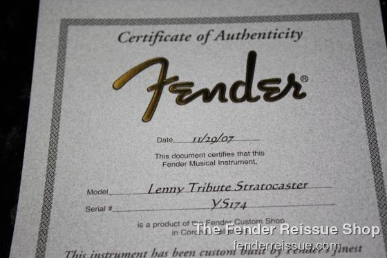 Fender Custom Shop Stevie Ray Vaughan SRV Lenny Tribute Stratocaster - SOLD. — 081 0 0