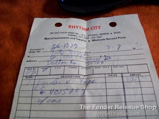 1983 Fender '62 Reissue Stratocaster SOLD. — 100 0573