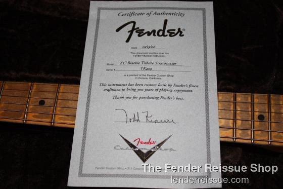 Fender Custom Shop Eric Clapton Blackie Tribute Replica Strat TK409 - SOLD. — 307