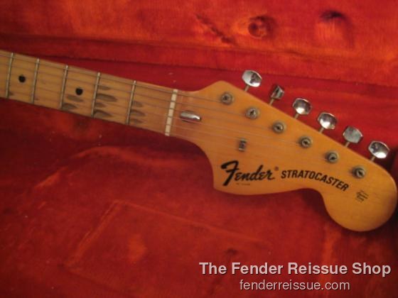 fender stratocaster 1973 decal neck headstock