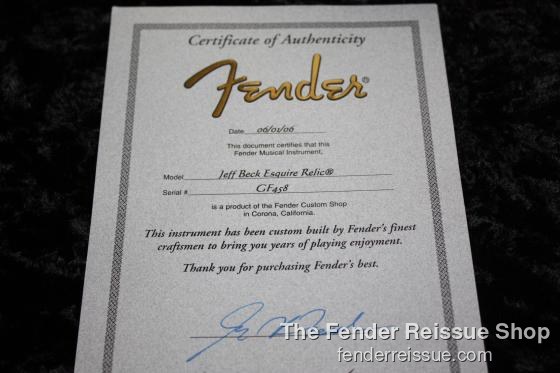 Fender Custom Shop Jeff Beck Esquire Tribute Replica - SOLD.